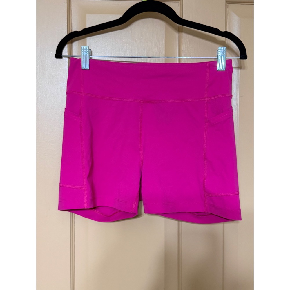 Outdoor Voices TechSweat 5 inch Biker Shorts Pink High Rise Athletic Pockets M